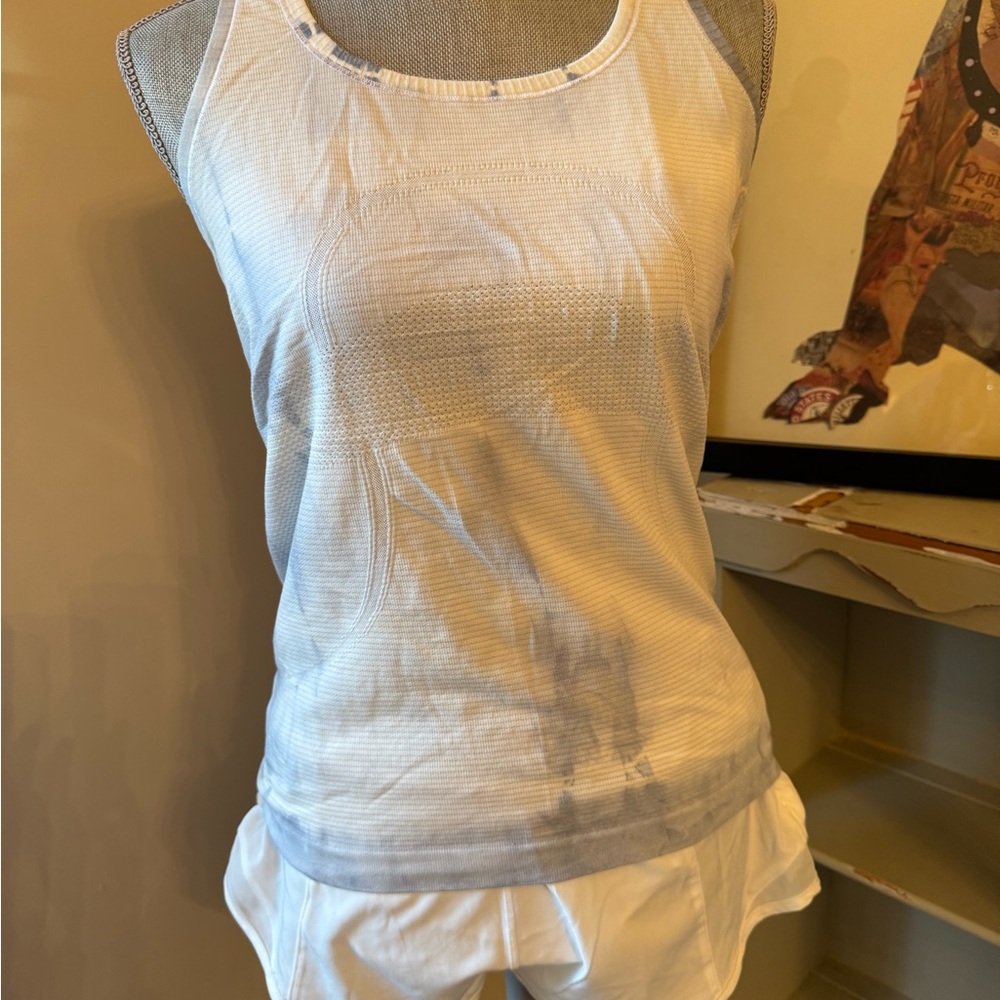 Women's White Tank Top and Shorts Set
